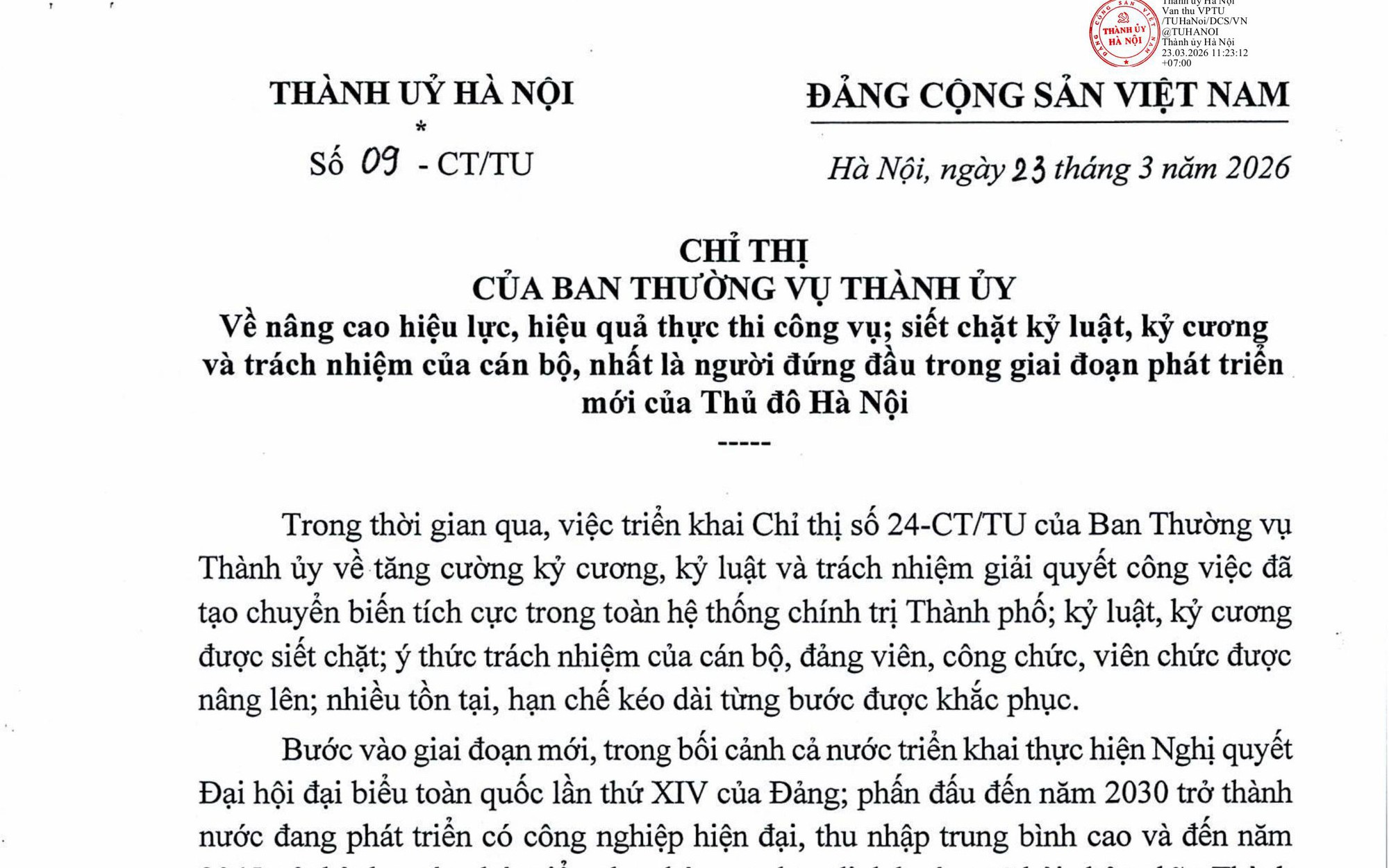 Phường Hồng Hà tăng cường tuyên truyền, quán triệt Chỉ thị số 09-CT/TU của Ban Thường vụ Thành ủy Hà Nội