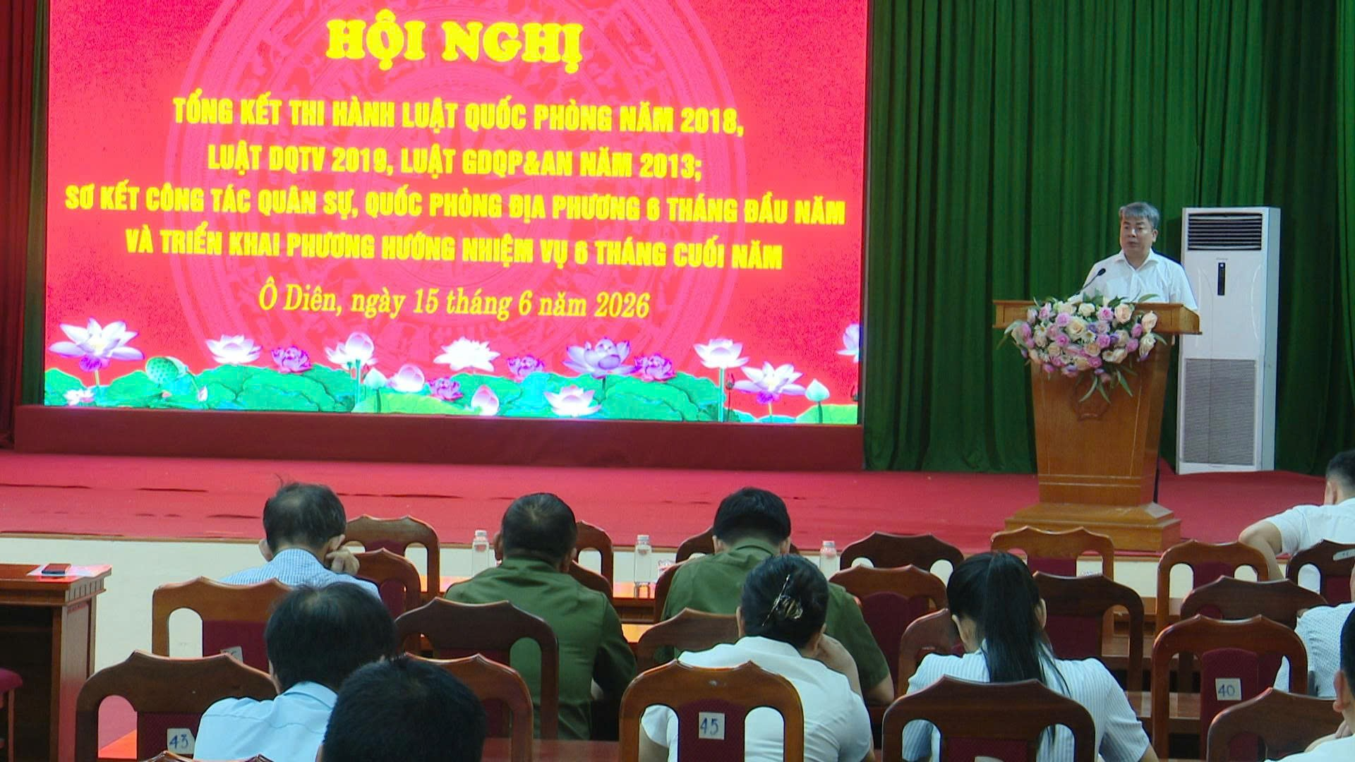 UBND xã tổng kết thi hành pháp luật về Luật Quốc phòng, Luật Dân quân tự vệ, Luật Giáo dục Quốc phòng và an ninh và sơ kết công tác quân sự, quốc phòng sáu tháng đầu năm.- Ảnh 1.