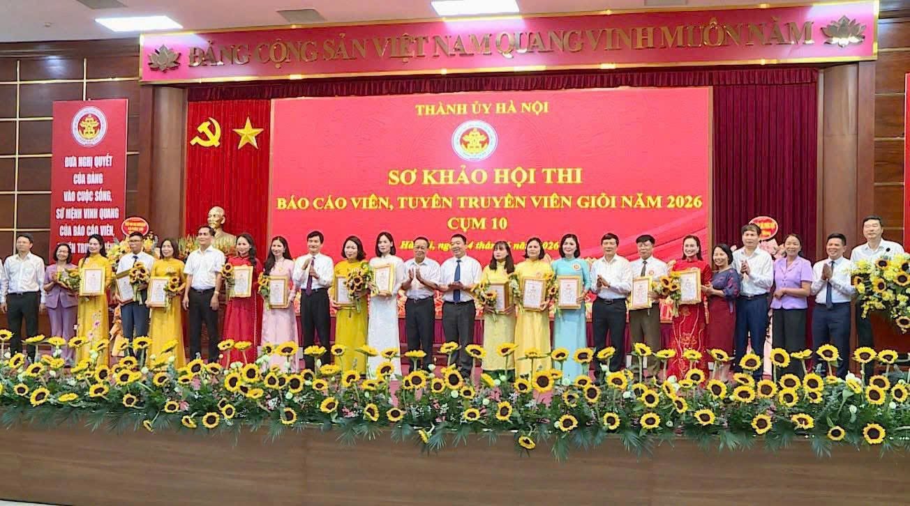 Xã Liên Minh giành giải Ba tại vòng sơ khảo Hội thi Báo cáo viên, Tuyên truyền viên giỏi cấp Thành phố năm 2026 - cụm Thi đua số 10- Ảnh 1.
