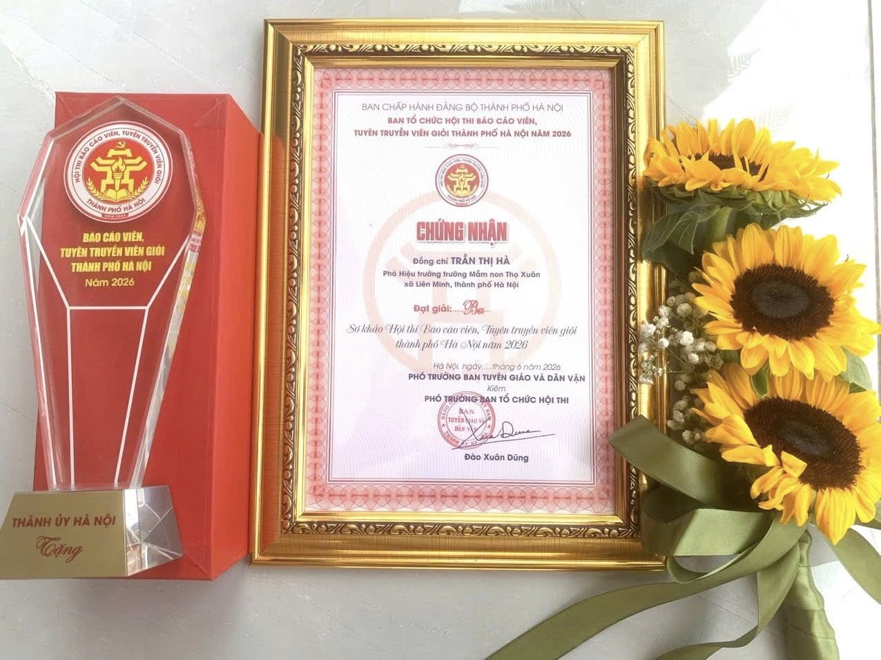 Xã Liên Minh giành giải Ba tại vòng sơ khảo Hội thi Báo cáo viên, Tuyên truyền viên giỏi cấp Thành phố năm 2026 - cụm Thi đua số 10- Ảnh 2.
