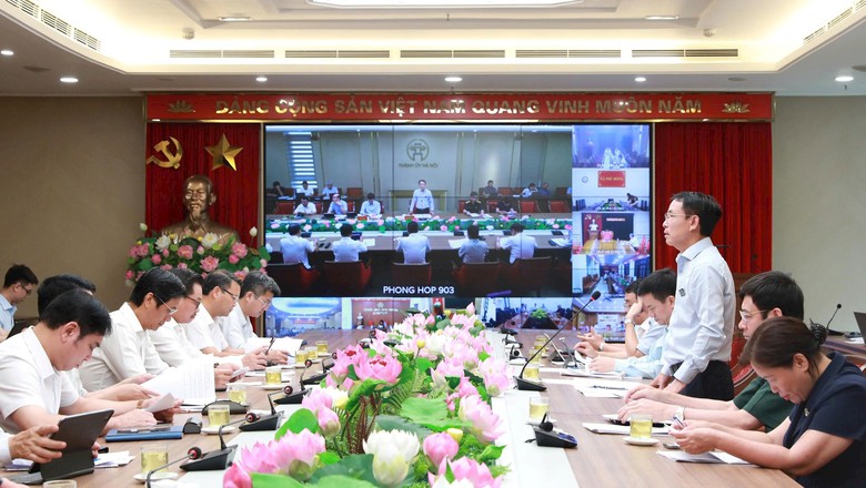 Ban Thường vụ Đảng ủy xã Hoài Đức tiếp sóng hội nghị về tiến độ các dự án trọng điểm và công tác giải phóng mặt bằng- Ảnh 1.