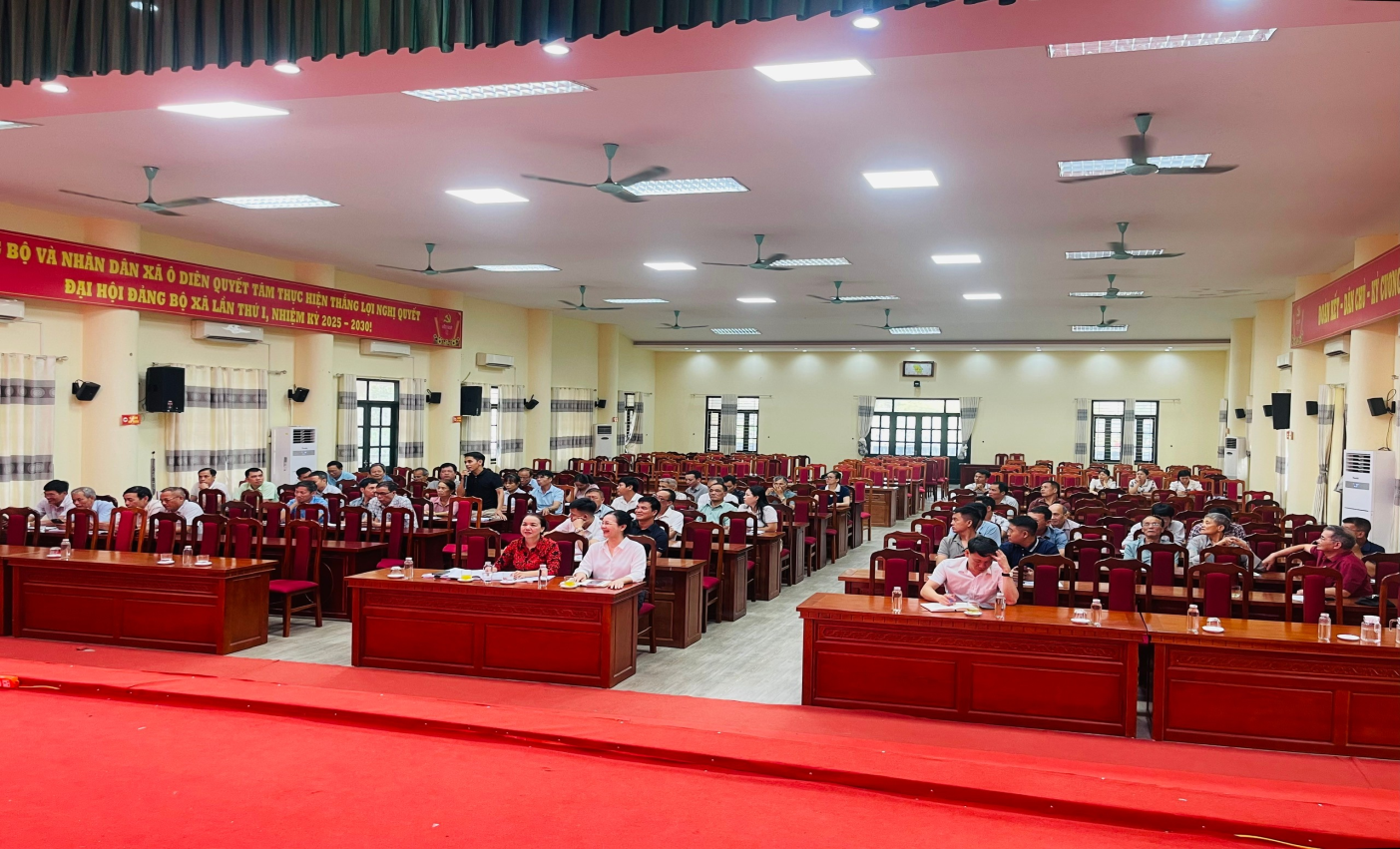 UBND xã Ô Diên tổ chức hội nghị lấy ý kiến Nhân dân về dự thảo Đề án, phương án sắp xếp thôn, tổ dân phố trên địa bàn xã- Ảnh 2.