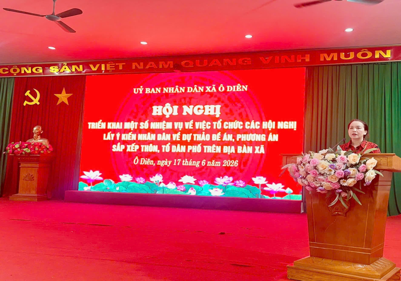 UBND xã Ô Diên tổ chức hội nghị lấy ý kiến Nhân dân về dự thảo Đề án, phương án sắp xếp thôn, tổ dân phố trên địa bàn xã- Ảnh 3.