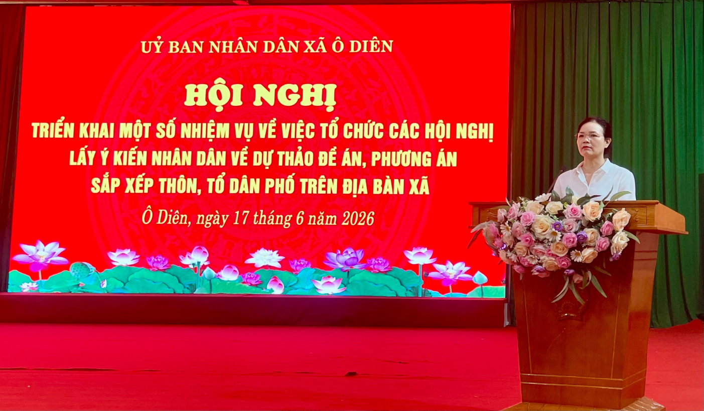 UBND xã Ô Diên tổ chức hội nghị lấy ý kiến Nhân dân về dự thảo Đề án, phương án sắp xếp thôn, tổ dân phố trên địa bàn xã- Ảnh 4.