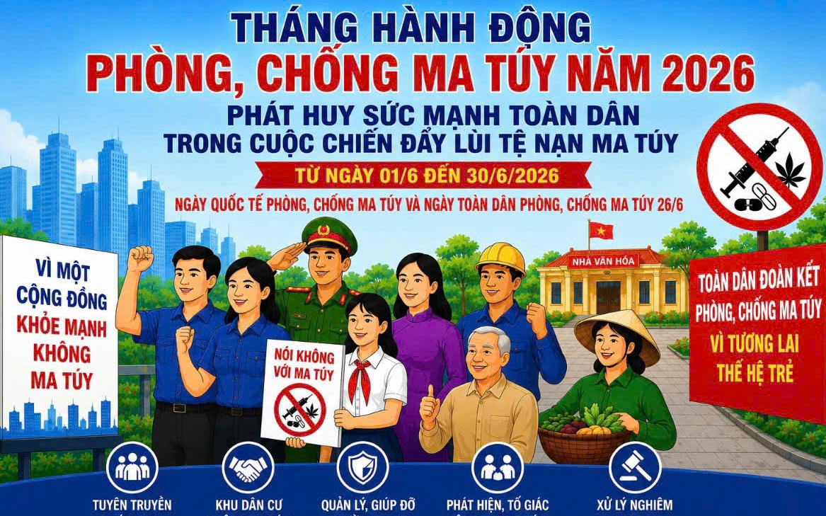 Hưởng ứng tháng hành động phòng, chống ma túy năm 2026
