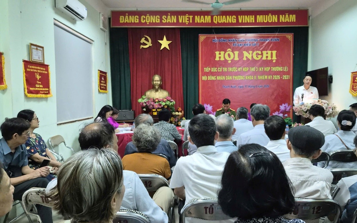Tổ đại biểu số 7 HĐND phường Thanh Xuân tiếp xúc cử tri trước kỳ họp thứ 3 (kỳ họp thường lệ) HĐND phường khóa II, nhiệm kỳ 2026 - 2031.