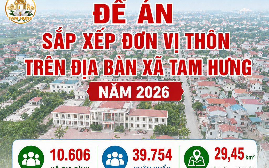 ĐỀ ÁN SẮP XẾP ĐƠN VỊ THÔN TRÊN ĐỊA BÀN XÃ TAM HƯNG NĂM 2026