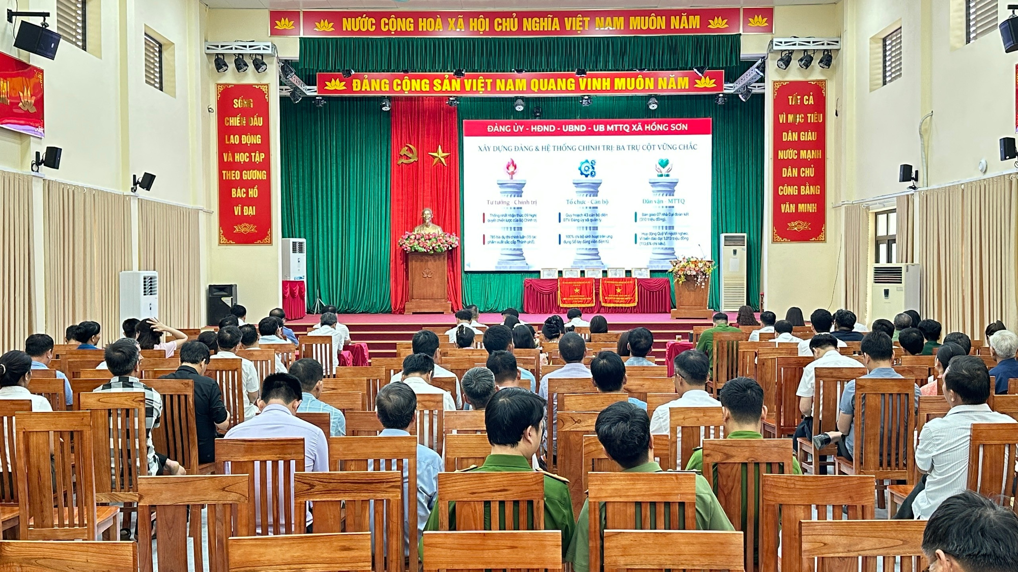 Xã Hồng Sơn sơ kết 01 năm vận hành bộ máy của hệ thống chính trị và chính quyền địa phương 02 cấp và triển khai nhiệm vụ 6 tháng cuối năm 2026.- Ảnh 1.