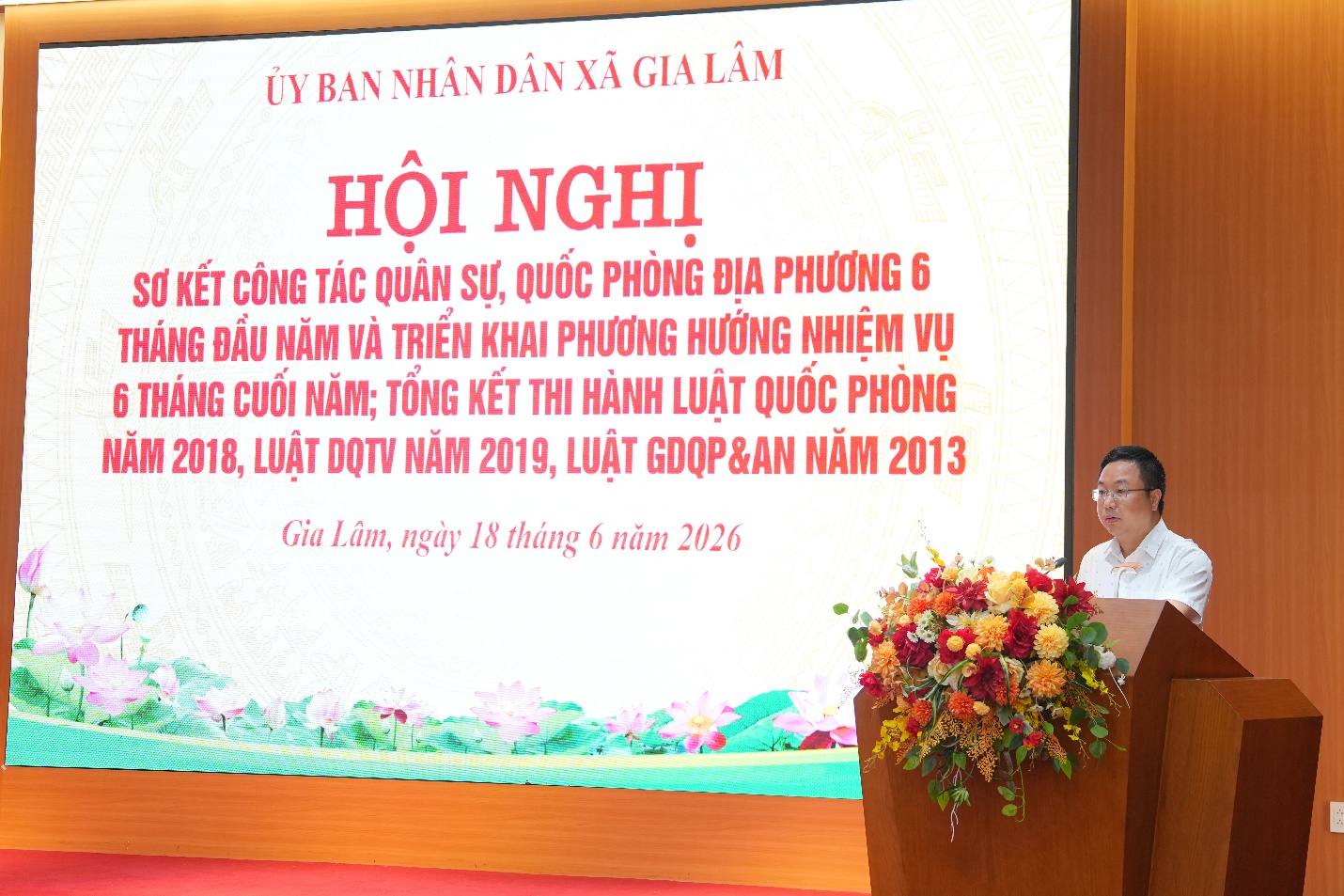 UBND xã Gia Lâm sơ kết công tác quân sự, quốc phòng địa phương 6 tháng đầu năm 2026 và tổng kết thi hành các luật về quốc phòng, an ninh- Ảnh 4.