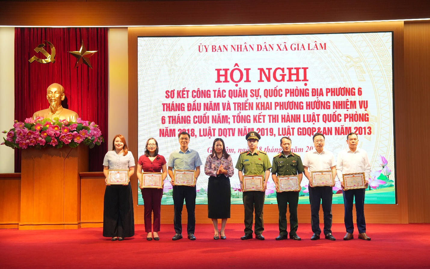UBND xã Gia Lâm sơ kết công tác quân sự, quốc phòng địa phương 6 tháng đầu năm 2026 và tổng kết thi hành các luật về quốc phòng, an ninh
