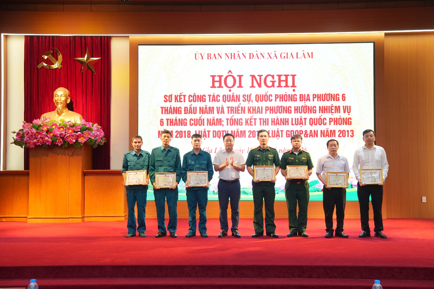 UBND xã Gia Lâm sơ kết công tác quân sự, quốc phòng địa phương 6 tháng đầu năm 2026 và tổng kết thi hành các luật về quốc phòng, an ninh- Ảnh 7.