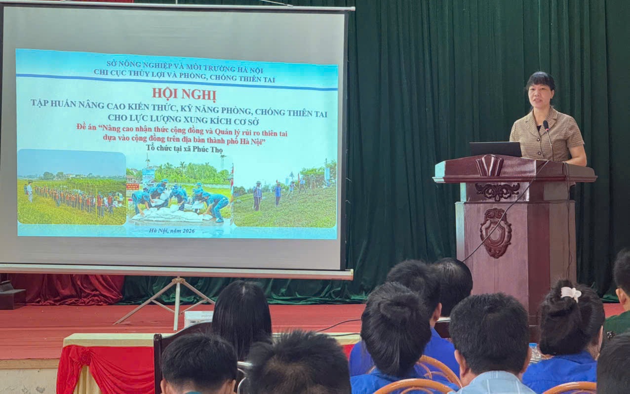 Tập huấn lực lượng xung kích phòng, chống thiên tai cấp xã năm 2026