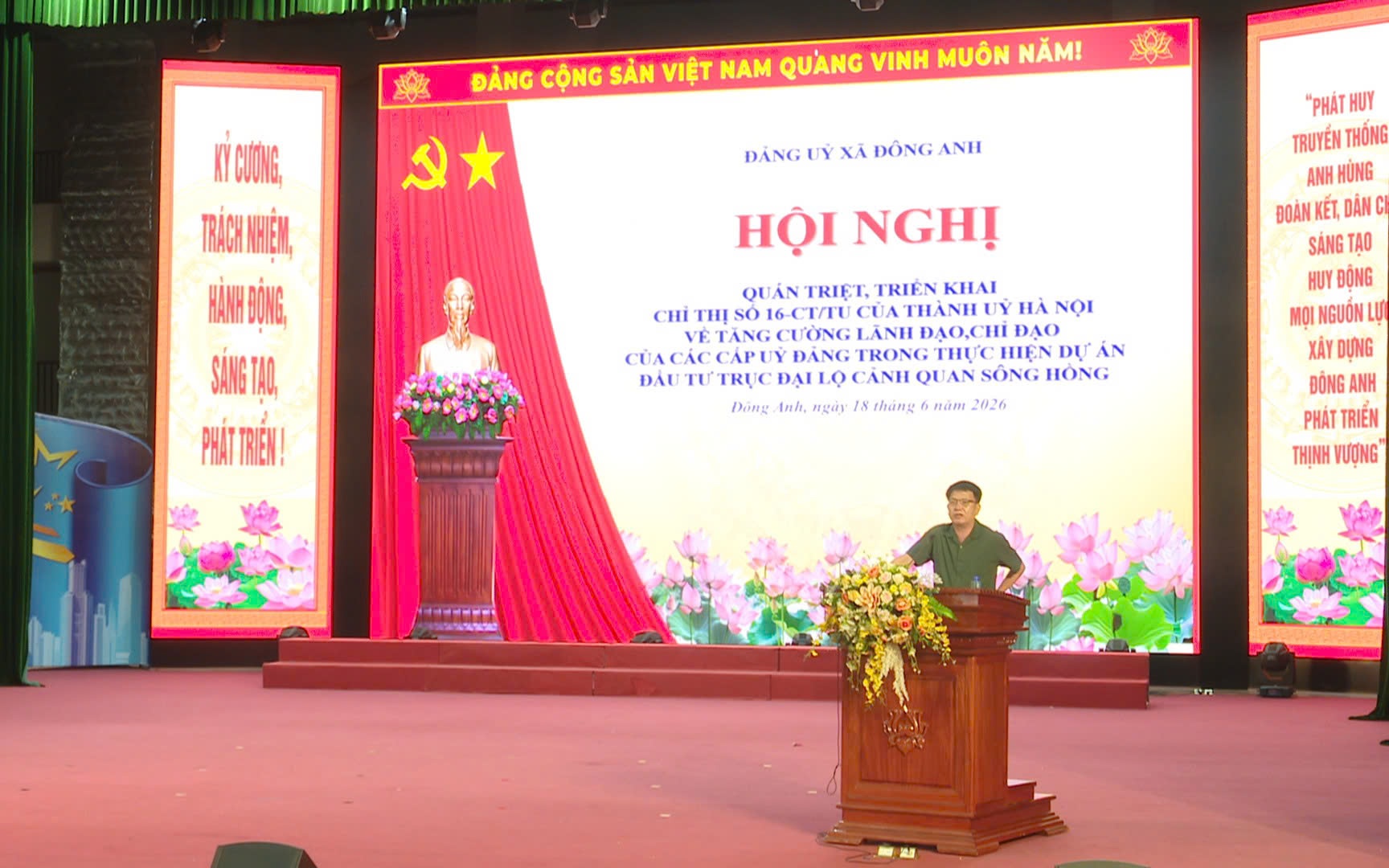 Đông Anh quán triệt, triển khai chỉ thị số 16-CT/TU về thực hiện dự án đầu tư trục đại lộ cảnh quan sông Hồng