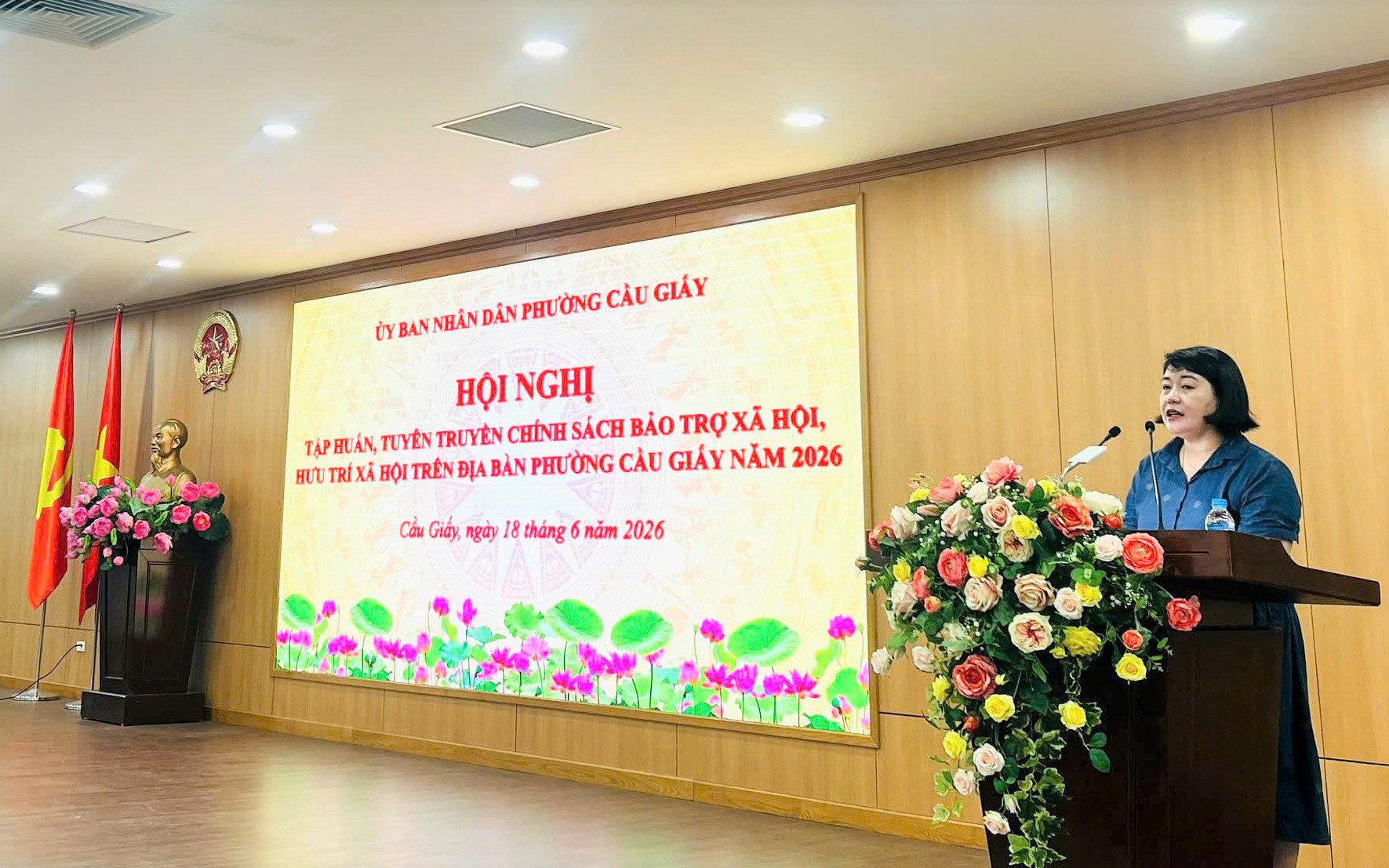 PHƯỜNG CẦU GIẤY TỔ CHỨC HỘI NGHỊ TẬP HUẤN, TUYÊN TRUYỀN CHÍNH SÁCH BẢO TRỢ XÃ HỘI NĂM 2026
