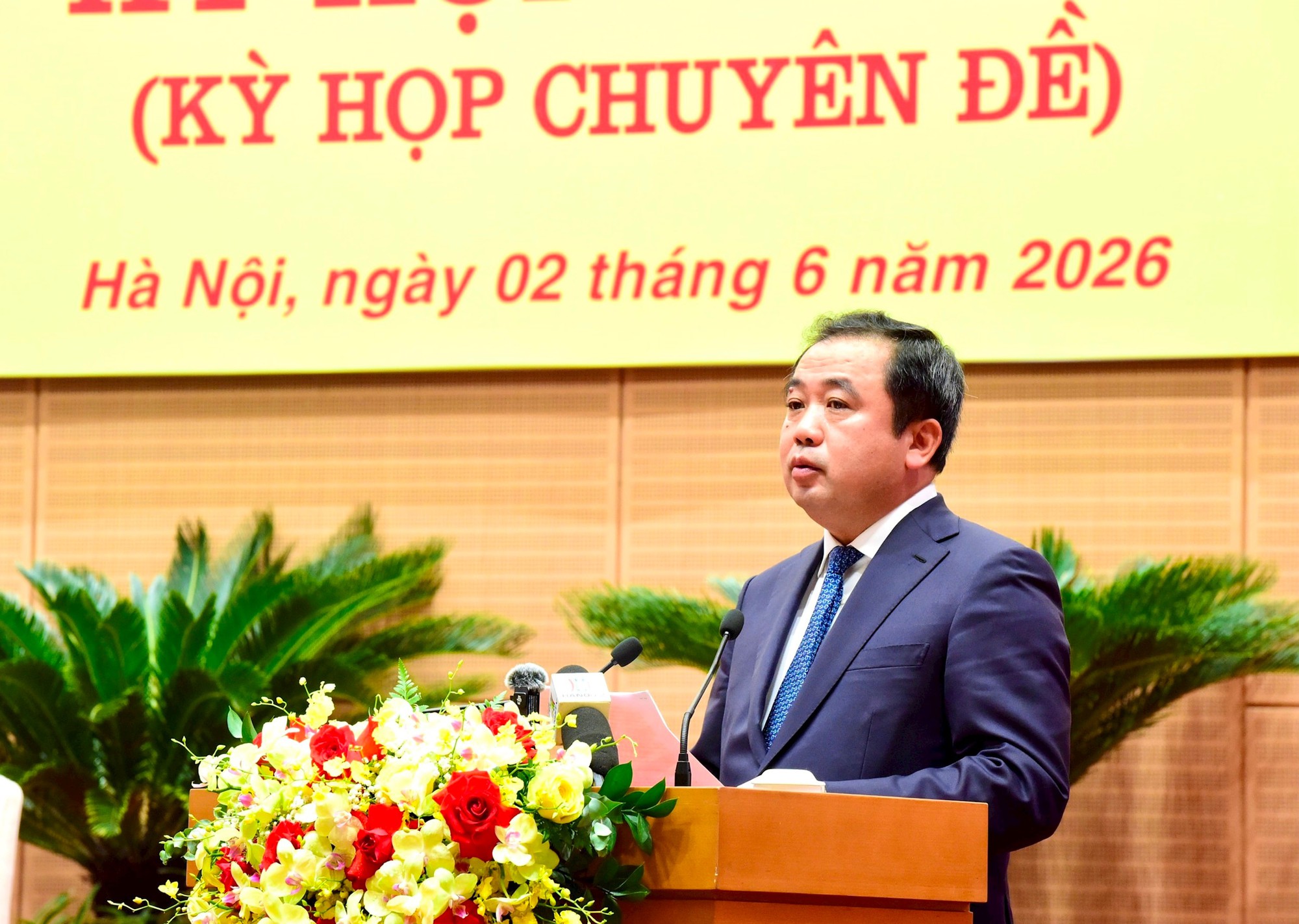 Khai mạc kỳ họp thứ ba, HĐND thành phố Hà Nội khóa XVII: Kịp thời triển khai thi hành Luật Thủ đô năm 2026- Ảnh 5.