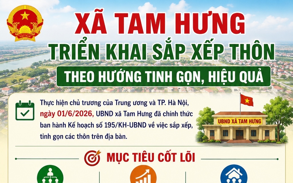 Xã Tam Hưng triển khai sắp xếp thôn theo hướng tinh gọn, hiệu quả phù hợp thực tiễn