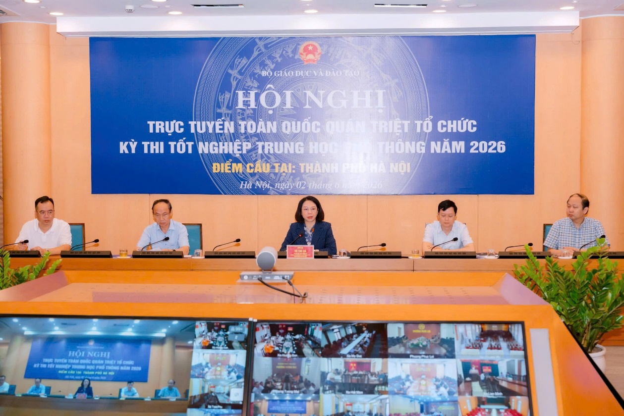 Hồng Sơn dự hội nghị trực tuyến về công tác tổ chức kỳ thi tốt nghiệp THPT năm 2026- Ảnh 1.