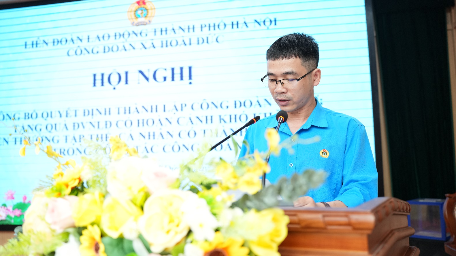 Công đoàn xã Hoài Đức công bố Quyết định thành lập công đoàn cơ sở và trao quà cho đoàn viên khó khăn- Ảnh 3.