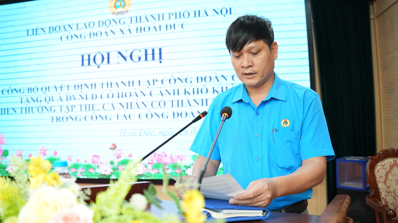 Công đoàn xã Hoài Đức công bố Quyết định thành lập công đoàn cơ sở và trao quà cho đoàn viên khó khăn- Ảnh 5.
