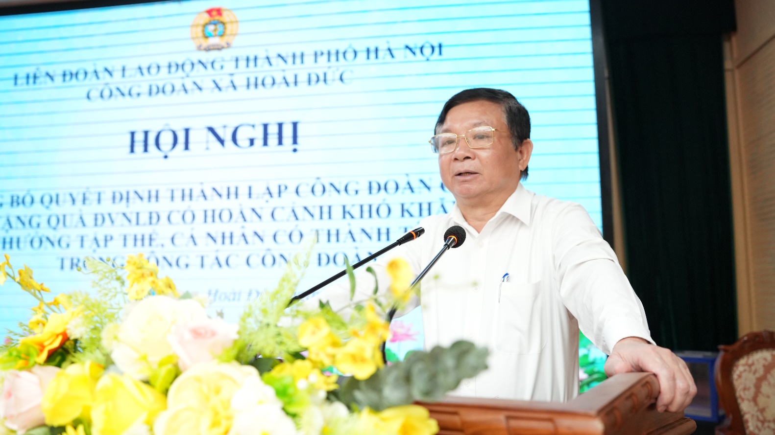 Công đoàn xã Hoài Đức công bố Quyết định thành lập công đoàn cơ sở và trao quà cho đoàn viên khó khăn- Ảnh 7.