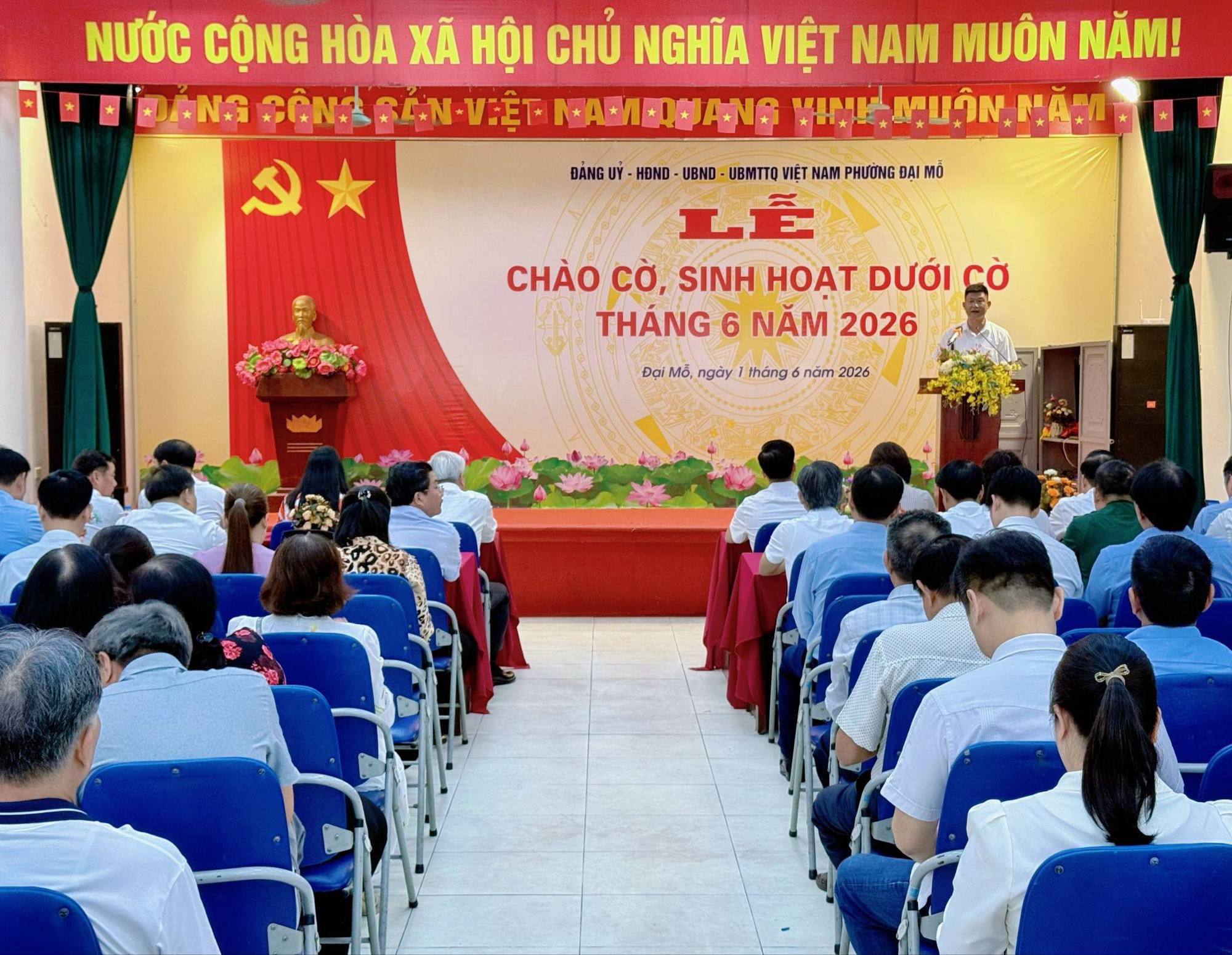 Phường Đại Mỗ tổ chức Lễ chào cờ và triển khai nhiệm vụ trọng tâm tháng 06/2026- Ảnh 2.