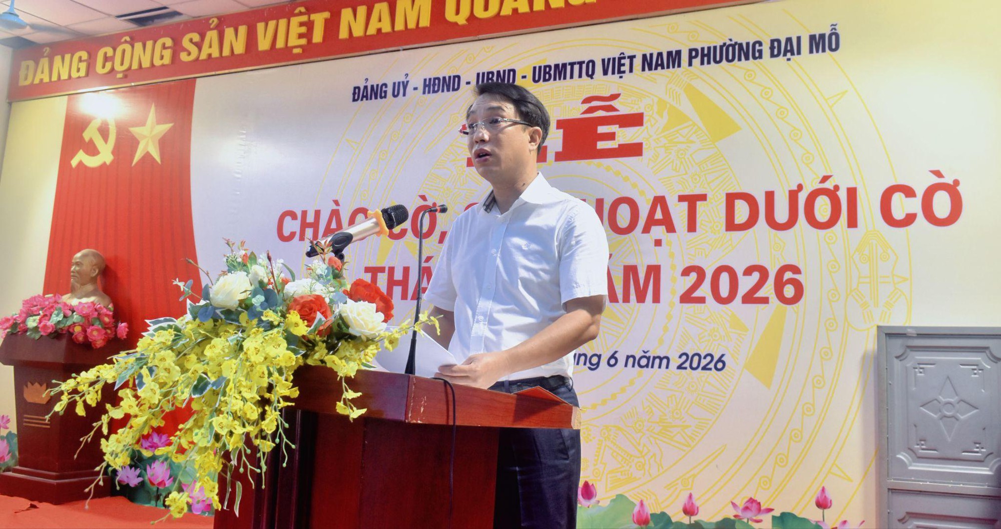 Phường Đại Mỗ tổ chức Lễ chào cờ và triển khai nhiệm vụ trọng tâm tháng 06/2026- Ảnh 3.