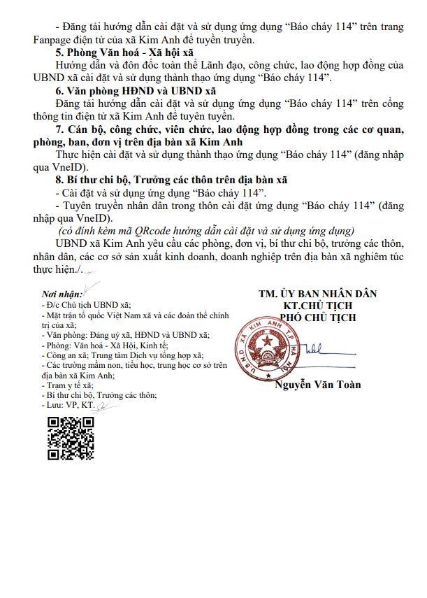 Công văn về việc tuyên truyền vận động cài đặt và sử dụng ứng dụng “Báo cháy 114”
- Ảnh 2.