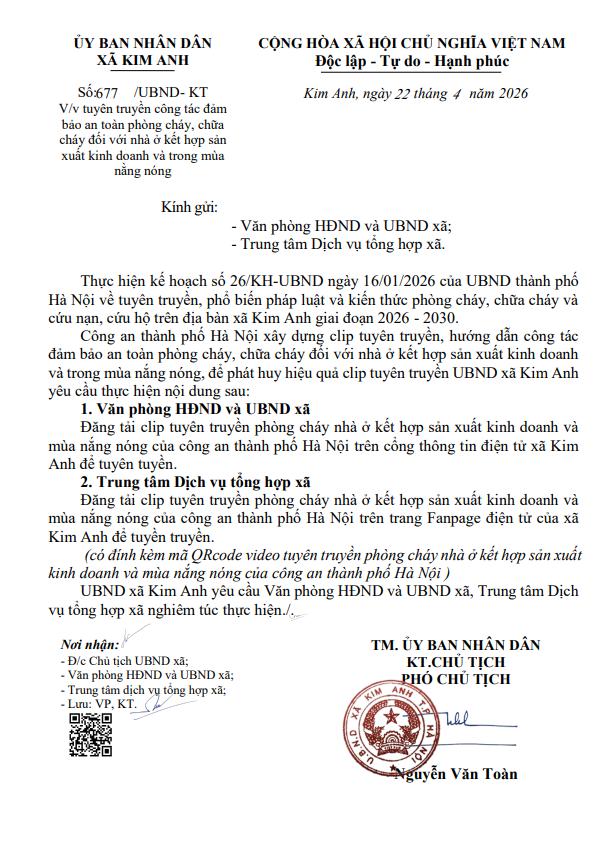 Công văn về việc tuyên truyền công tác đảm bảo an toàn phòng cháy, chữa cháy đối với nhà ở kết hợp sản xuất kinh doanh và trong mùa nằng nóng.- Ảnh 1.