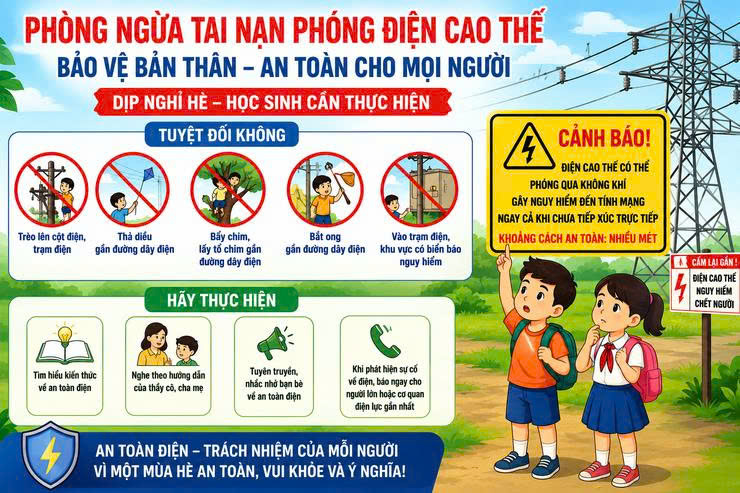 Bình Minh tăng cường phòng ngừa tai nạn phóng điện cao thế cho học sinh dịp hè- Ảnh 1.