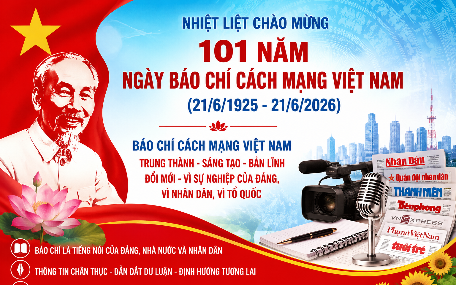 Tự hào 101 năm Báo chí Cách mạng Việt Nam - Ngọn cờ tiên phong trên mặt trận tư tưởng, văn hóa của Đảng
