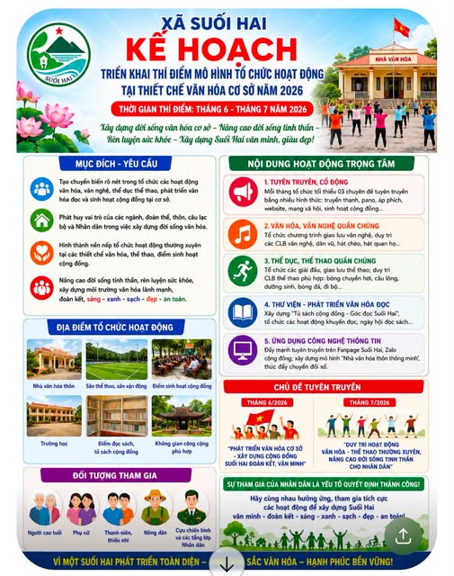 Xã Suối Hai thí điểm mô hình tổ chức hoạt động tại thiết chế văn hóa cơ sở năm 2026- Ảnh 1.