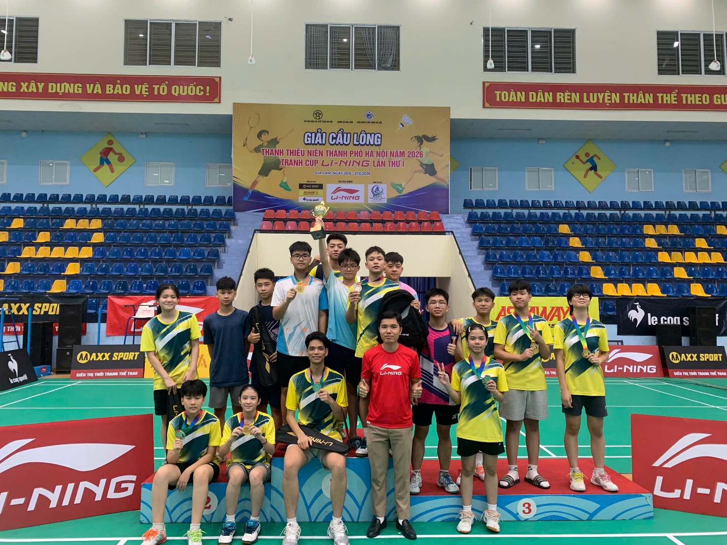 Đoàn vận động viên xã Gia Lâm giành 5 huy chương tại Giải Cầu lông thanh thiếu niên thành phố Hà Nội năm 2026 tranh Cúp Li-Ning lần thứ I- Ảnh 7.