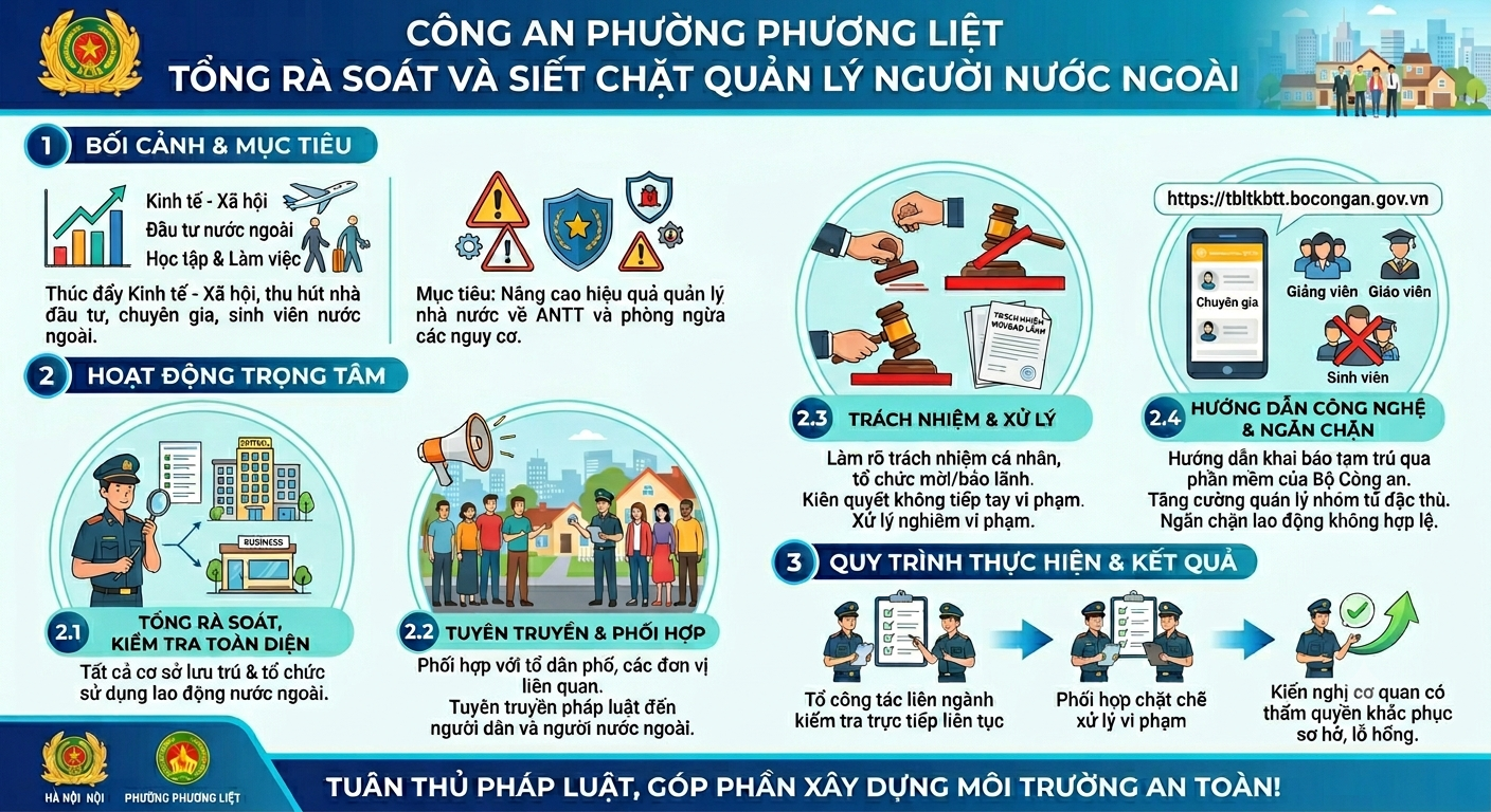 Phường Phương Liệt: Siết chặt quản lý người nước ngoài thông qua đợt tổng rà soát toàn diện- Ảnh 1.