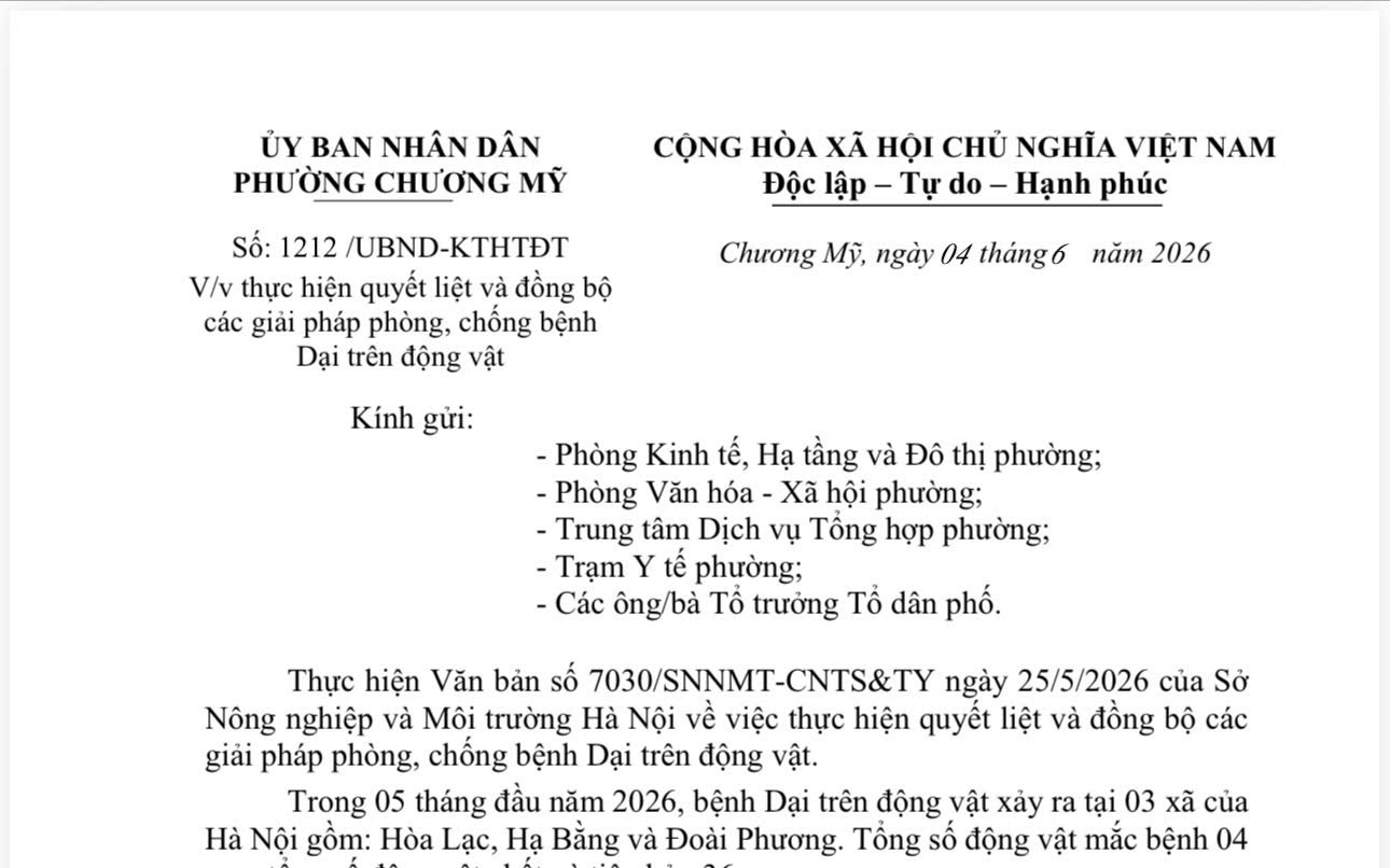 Phường Chương Mỹ tăng cường triển khai các giải pháp phòng, chống bệnh Dại trên động vật