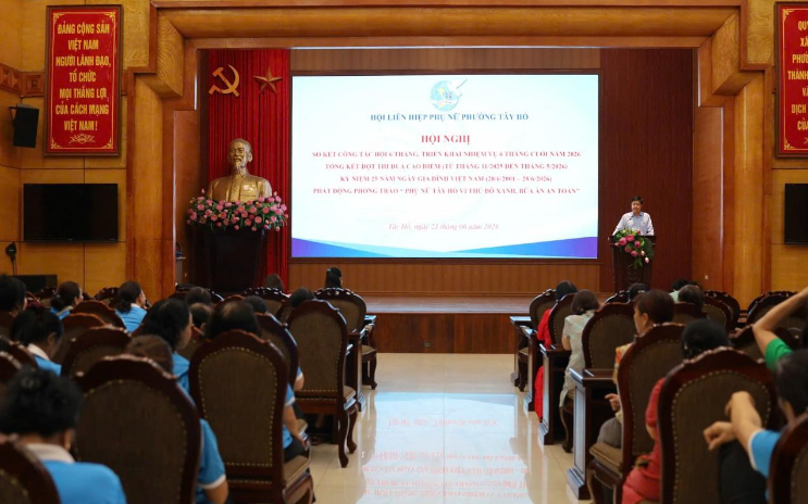 Hội LHPN phường Tây Hồ sơ kết 6 tháng đầu năm 2026 và phát động phong trào “Vì đô thị xanh, bữa ăn an toàn”