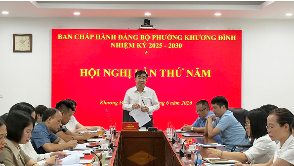 Ban Chấp hành Đảng bộ phường Khương Đình tổ chức Hội nghị lần thứ Năm, quyết nghị nhiệm vụ trọng tâm 6 tháng cuối năm 2026- Ảnh 2.