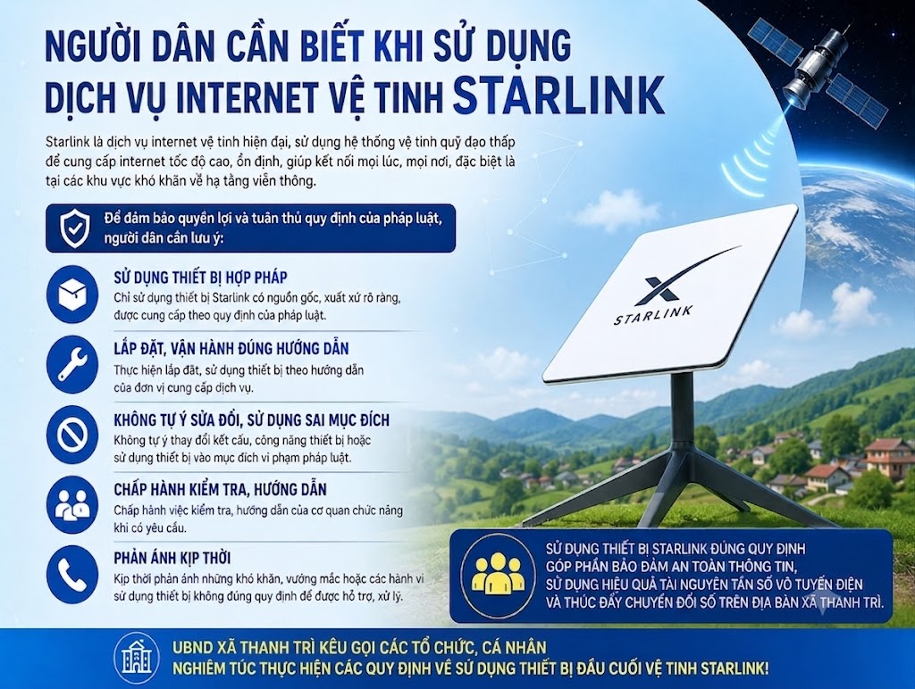 NGƯỜI DÂN CẦN BIẾT KHI SỬ DỤNG DỊCH VỤ INTERNET VỆ TINH STARLINK- Ảnh 1.