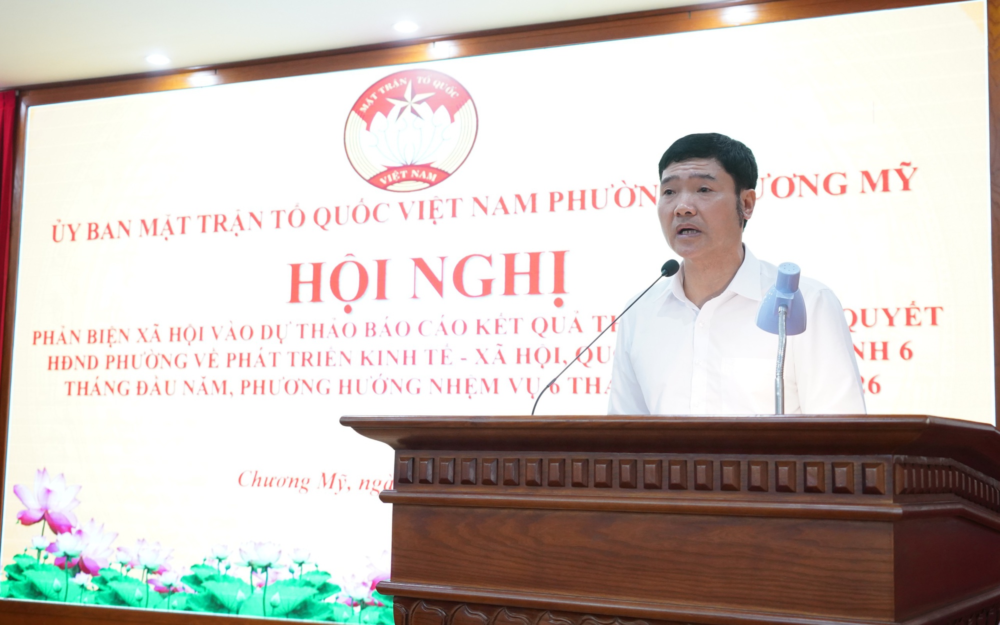 Phường Chương Mỹ tổ chức hội nghị phản biện xã hội đối với dự thảo báo cáo phát triển kinh tế - xã hội 6 tháng đầu năm 2026