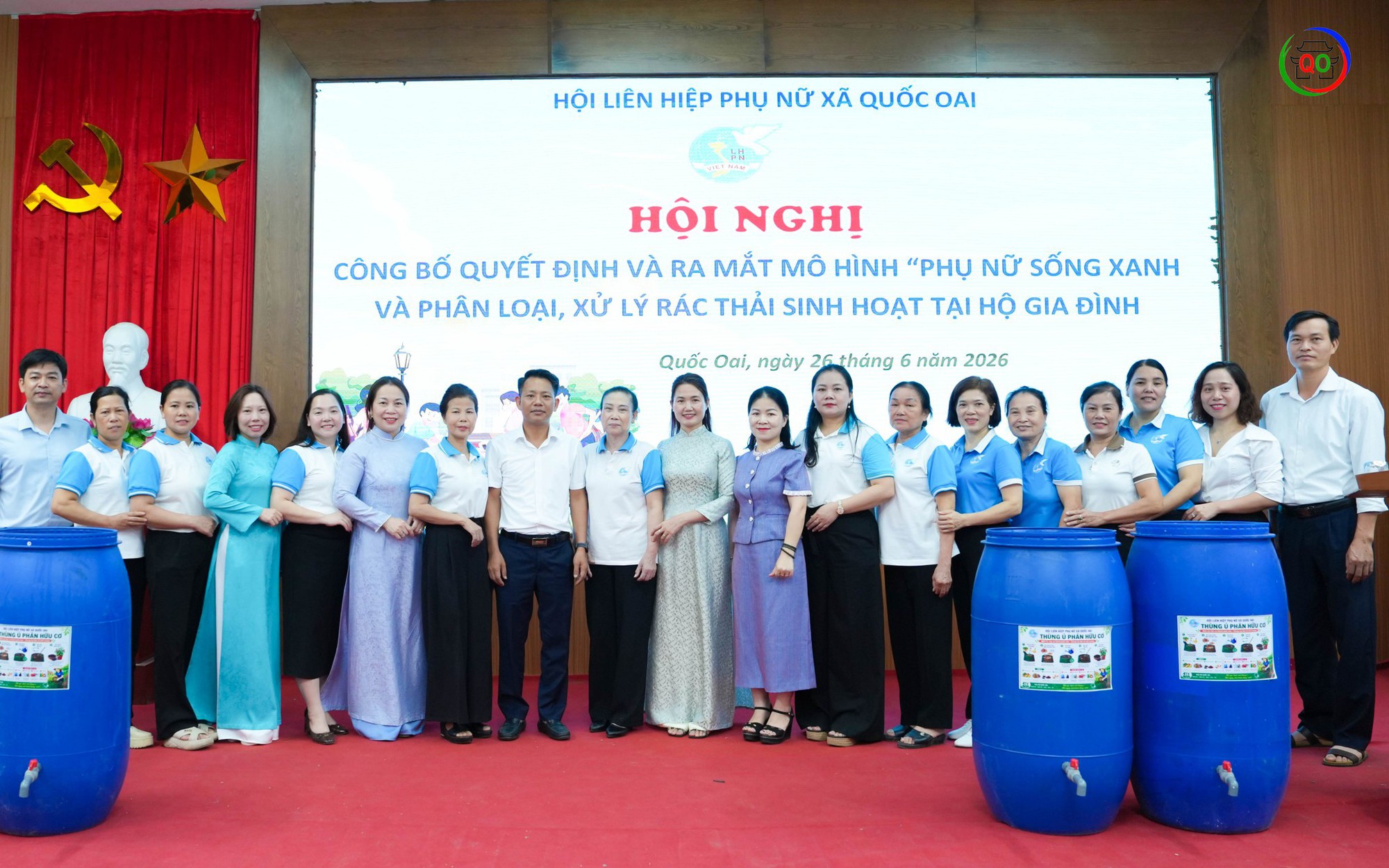 HỘI LHPN XÃ QUỐC OAI TỔ CHỨC HỘI NGHỊ KỶ NIỆM 25 NĂM NGÀY GIA ĐÌNH VIỆT NAM, RA MẮT MÔ HÌNH “PHỤ NỮ SỐNG XANH – PHÂN LOẠI RÁC THẢI TẠI NGUỒN”