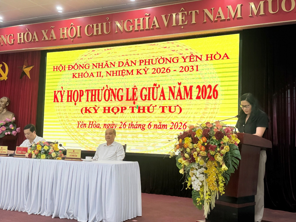 Hội đồng nhân dân phường Yên Hòa tổ chức thành công Kỳ họp thường lệ giữa năm 2026- Ảnh 4.