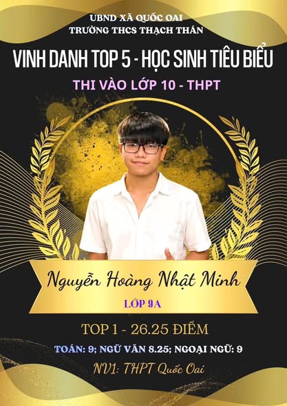TRƯỜNG THCS THẠCH THÁN VINH DANH HỌC SINH ĐẠT THÀNH TÍCH XUẤT SẮC TRONG KỲ THI VÀO LỚP 10 NĂM HỌC 2026–2027- Ảnh 1.