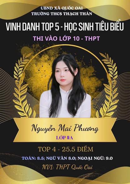 TRƯỜNG THCS THẠCH THÁN VINH DANH HỌC SINH ĐẠT THÀNH TÍCH XUẤT SẮC TRONG KỲ THI VÀO LỚP 10 NĂM HỌC 2026–2027- Ảnh 4.