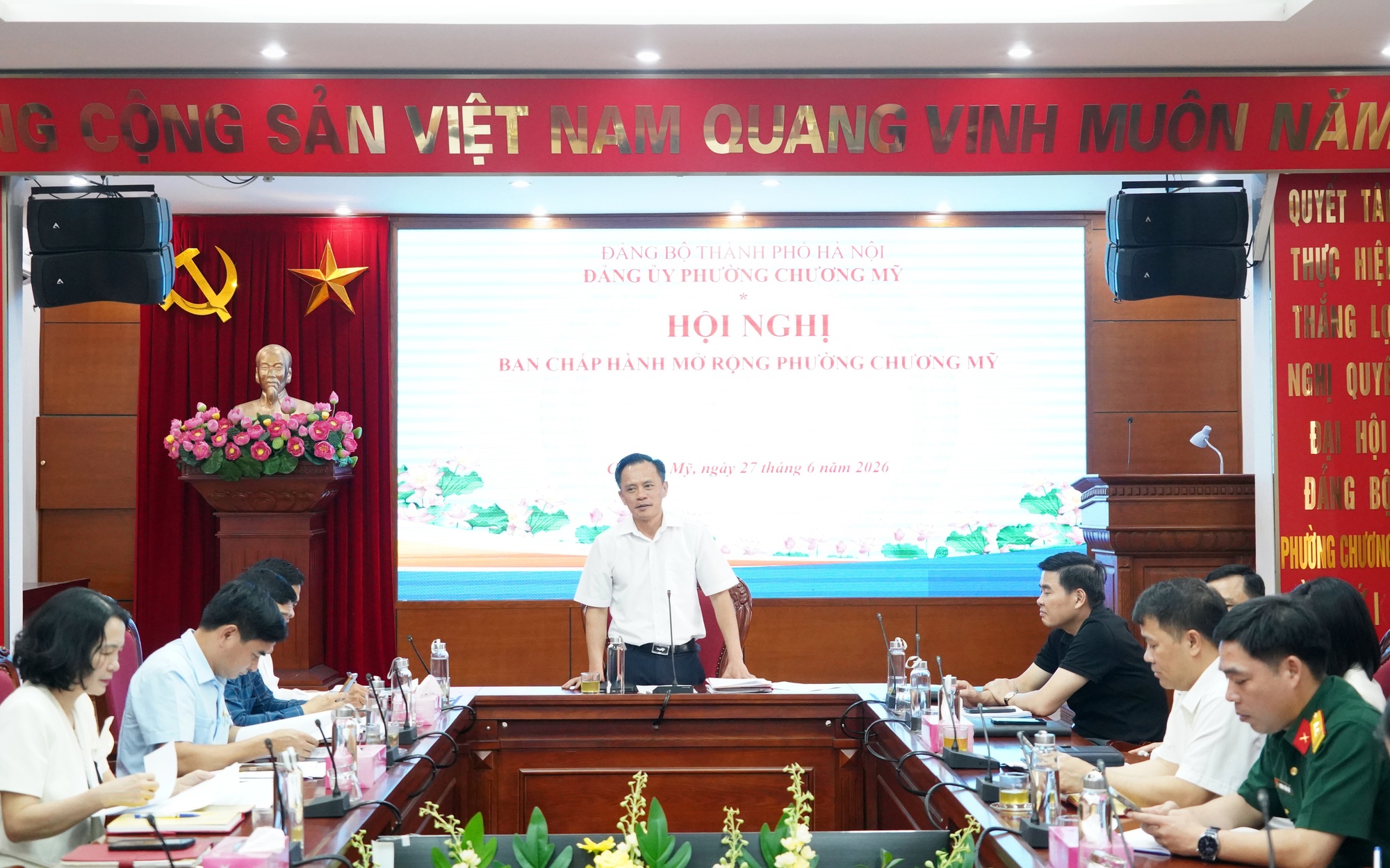 Phường Chương Mỹ tổ chức Hội nghị Ban Chấp hành Đảng bộ phường mở rộng