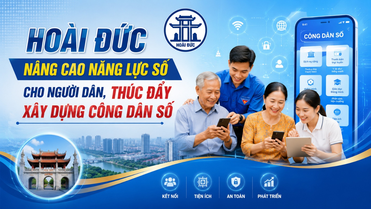 Hoài Đức nâng cao năng lực số cho người dân, thúc đẩy xây dựng công dân số- Ảnh 1.