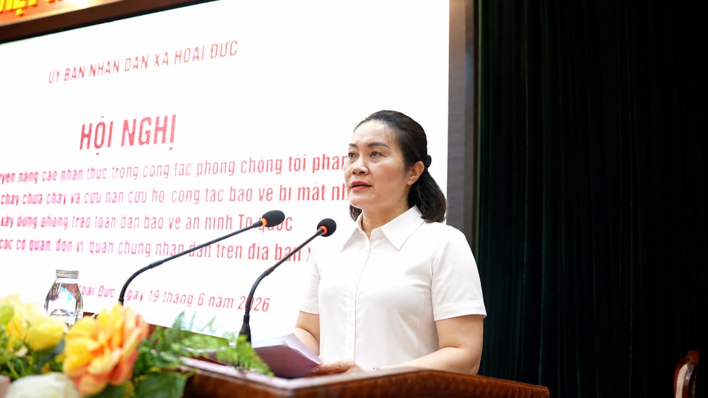 Hoài Đức tổ chức hội nghị tuyên truyền nâng cao nhận thức về phòng chống tội phạm, bảo vệ bí mật nhà nước và phòng cháy chữa cháy- Ảnh 2.