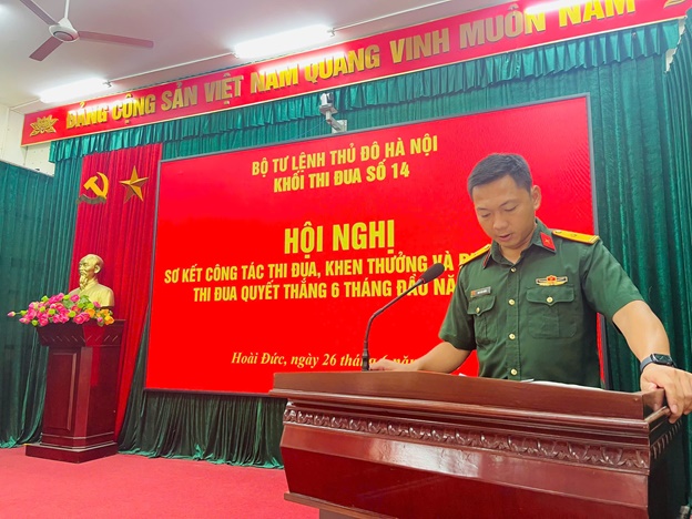 Khối thi đua số 14 Bộ Tư lệnh Thủ đô Hà Nội sơ kết Phong trào thi đua Quyết thắng 6 tháng đầu năm 2026- Ảnh 4.
