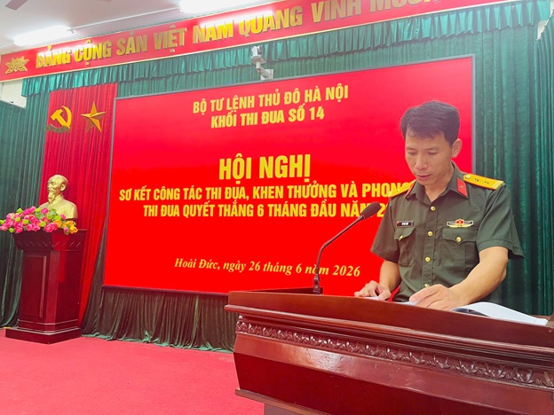 Khối thi đua số 14 Bộ Tư lệnh Thủ đô Hà Nội sơ kết Phong trào thi đua Quyết thắng 6 tháng đầu năm 2026- Ảnh 2.