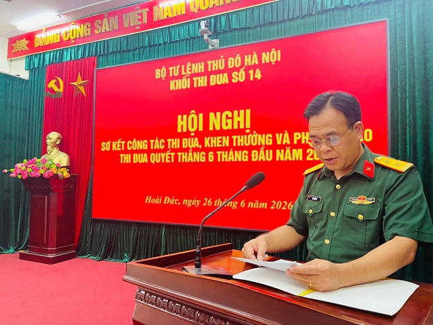 Khối thi đua số 14 Bộ Tư lệnh Thủ đô Hà Nội sơ kết Phong trào thi đua Quyết thắng 6 tháng đầu năm 2026- Ảnh 3.