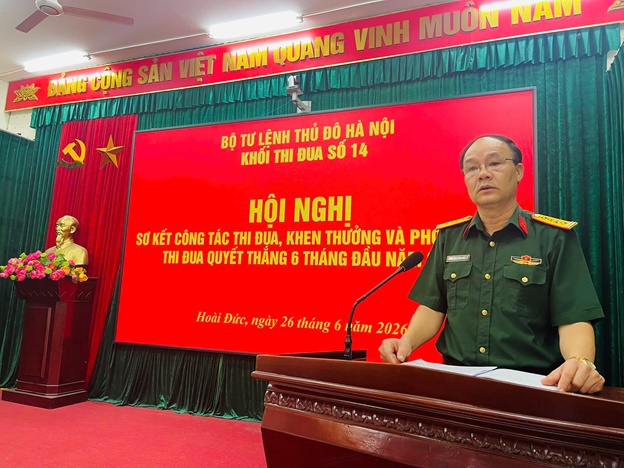 Khối thi đua số 14 Bộ Tư lệnh Thủ đô Hà Nội sơ kết Phong trào thi đua Quyết thắng 6 tháng đầu năm 2026- Ảnh 5.