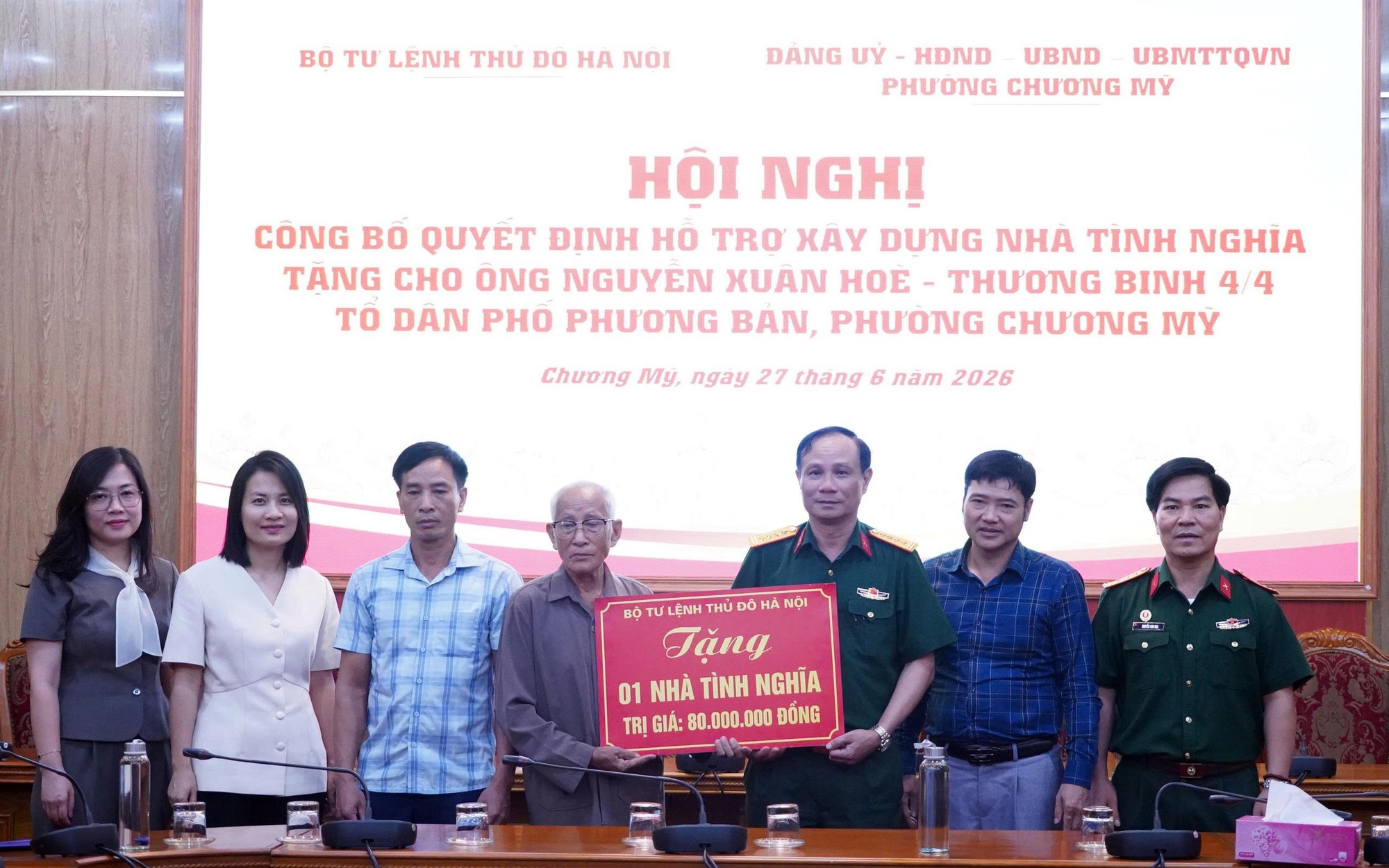 Phường Chương Mỹ công bố quyết định hỗ trợ xây dựng nhà tình nghĩa tặng thương binh Nguyễn Xuân Hòe